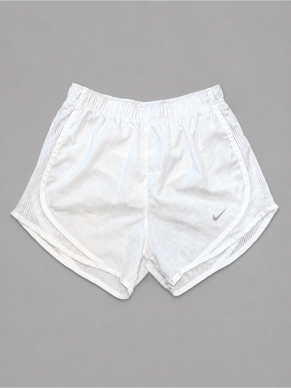 Nike Dri-FIT White Running Shorts XS Mesh Athletic Workout Shorts
